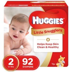 Huggies Little Snugglers Diapers, Size 2, 92 Ct