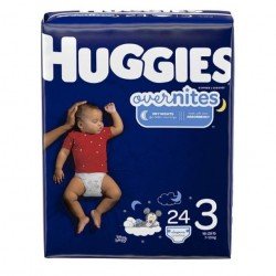 Huggies OverNites Diapers, Size 3, Jumbo Pack, 24 Ct