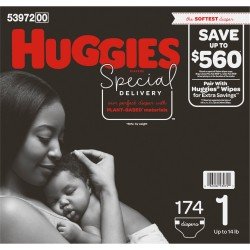 Huggies Special Delivery Hypoallergenic Baby Diapers, Size 1 - 174 Ct