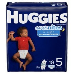 Huggies Overnites Nighttime Baby Diapers, Size 5, Choose your package