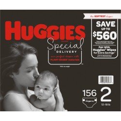 Huggies Special Delivery Hypoallergenic Baby Diapers Size 2 -156 Ct