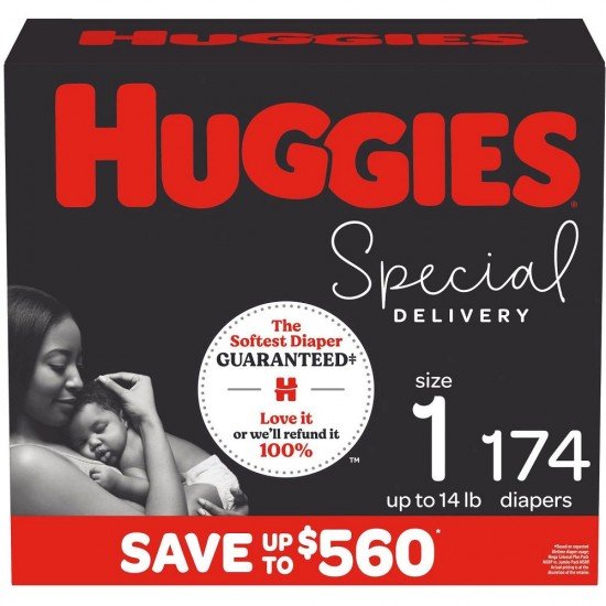 Huggies Special Delivery Hypoallergenic Baby Diapers 1 -174 Ct