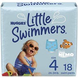 Huggies Little Swimmers Swim Diapers Disposable Swim Pants, Size 4 Medium, 18 Ct