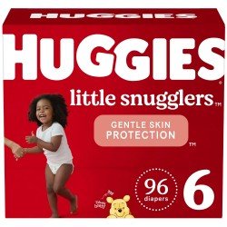 Huggies Little Snugglers Comfortable Wetness Indicator Hypoallergenic Fragrance Free Lotion Free Paraben Free Chlorine Free Latex Free Diapers - Size 6, Choose your package