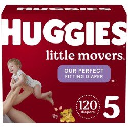 Huggies Little Movers Baby Diapers, Size 5, 120 Ct