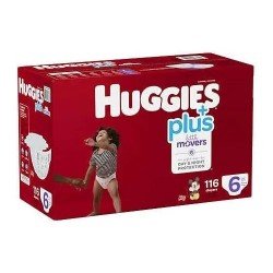 Huggies Plus Little Movers Diapers, Size 6 - 116 Ct