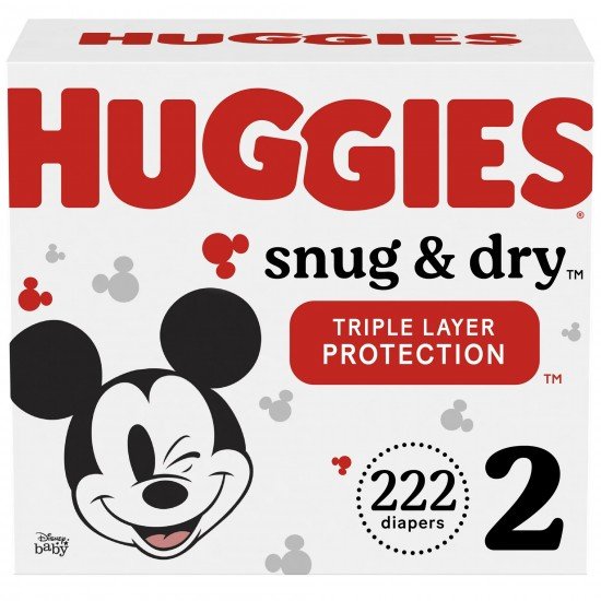 Huggies Snug & Dry Baby Diapers, Size 2, Choose your package