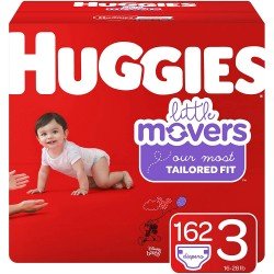 Huggies Little Movers Baby Diapers, Size 3, 162 Ct