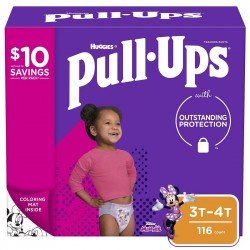 Huggies Pull-Ups Learning Designs Training Pants for Girls, Size 3T-4T, 116 Ct