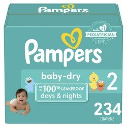 Pampers Baby Dry Diapers Size 2, 234 Ct