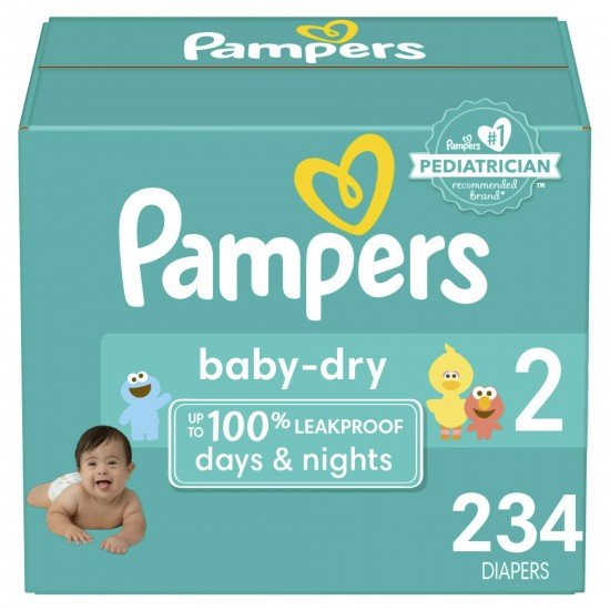 Pampers Baby Dry Diapers Size 2, 234 Ct