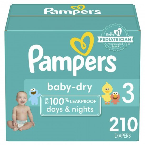 Pampers Baby Dry Diapers Size 3, 210 Ct