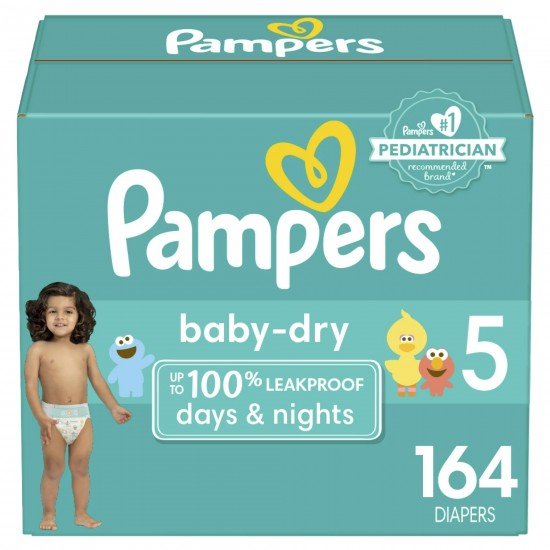 Pampers Baby Dry Diapers Size 5, 164 Ct