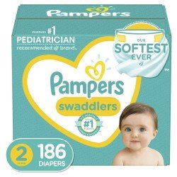 Pampers Swaddlers Diapers Size 2, 186 Ct