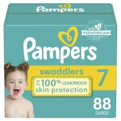 Pampers Swaddlers Diapers Size 7, 88 Ct