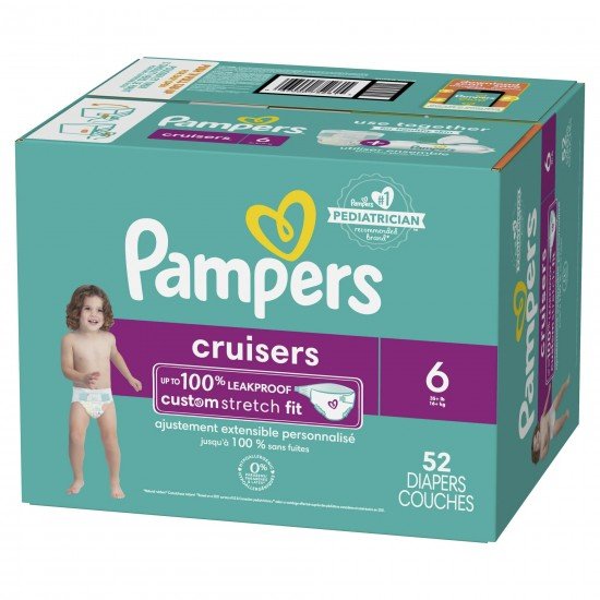 Pampers Cruisers Diapers Size 6, 52 Ct