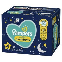 Pampers Swaddlers Overnight Diapers Size 4, Choose your package, Ct