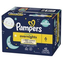 Pampers Swaddlers Overnight Diapers Size 6, Choose your package, Ct