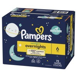 Pampers Swaddlers Overnight Diapers Size 6, Choose your package, Ct