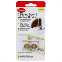 Clippasafe Sliding Door & Window Blocks - 2pk (Brass)