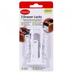 Clippasafe Drawer Locks - 3 Pcs/Pack - White