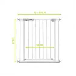 Hauck Safety Gate(75-80 Cm)+(21 Cm)+(21cm)Extensions / White