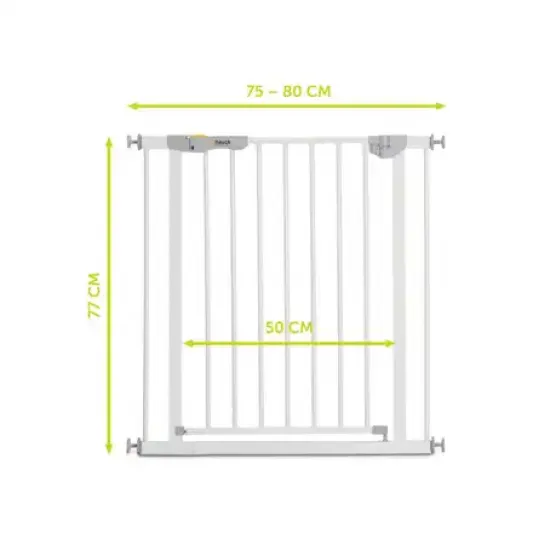 Hauck Safety Gate(75-80 Cm)+(21 Cm)+(21cm)Extensions / White