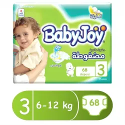 BabyJoy Size (3) Mega Pack 68 Diapers