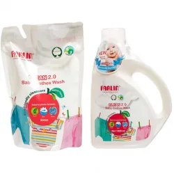 Farlin Combo Set - Baby Clothing Wash 1000ml + 800ml Refill