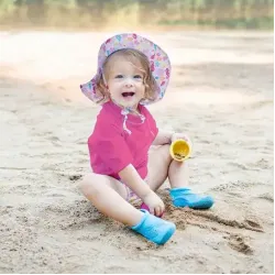 Green Sprouts -Short Sleeve Rashguard Shirt-Hot Pink-6mo