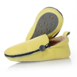 Rczs 05 Zipper Shoes Rubber Soles Gold 24-25 18-24 Months