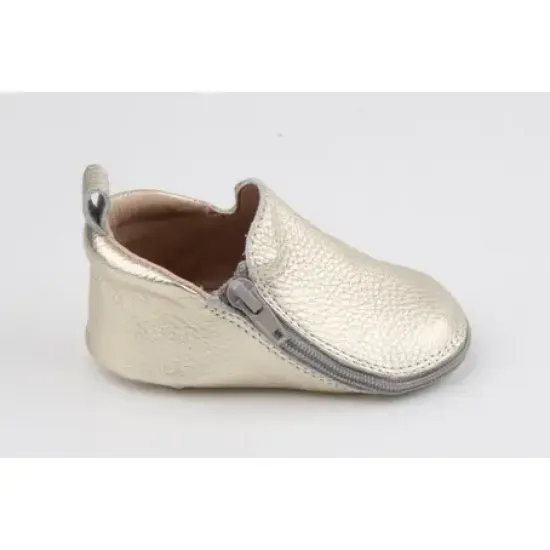 Rczs 05 Zipper Shoes Soft Soles Gold 20-21 6-12 Months