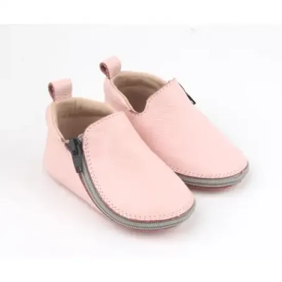 Rczs 07 Zipper Shoes Rubber Soles Pink 22-23 12-18 Months