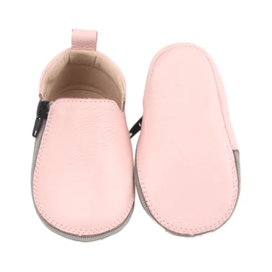 Rczs 07 Zipper Shoes Rubber Soles Pink 24-25 18-24 Months