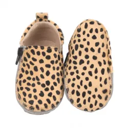 Rczs 09 Zipper Shoes Rubber Soles Leopard 20-21 6-12 Months