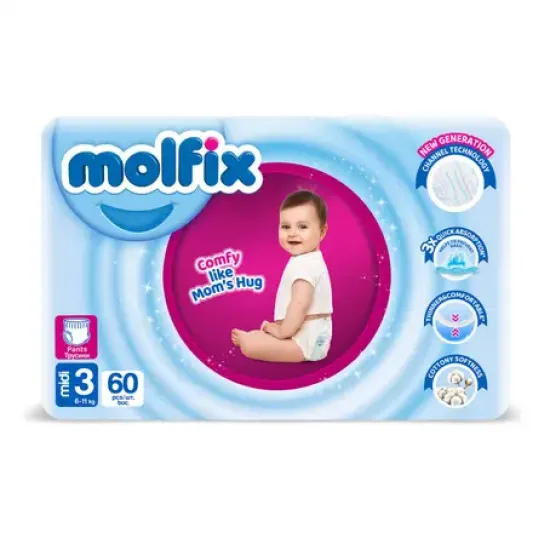 Molfix Diapers Size 3 Mega Pack 60 Pants