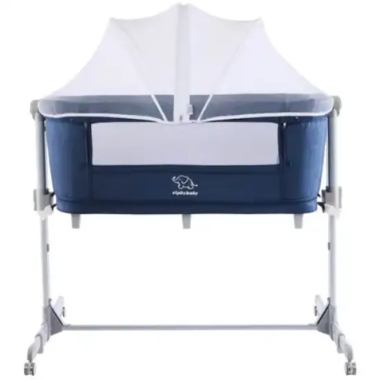 Elphybaby Baby Cosleeper Cot (Next To Mom) Blue