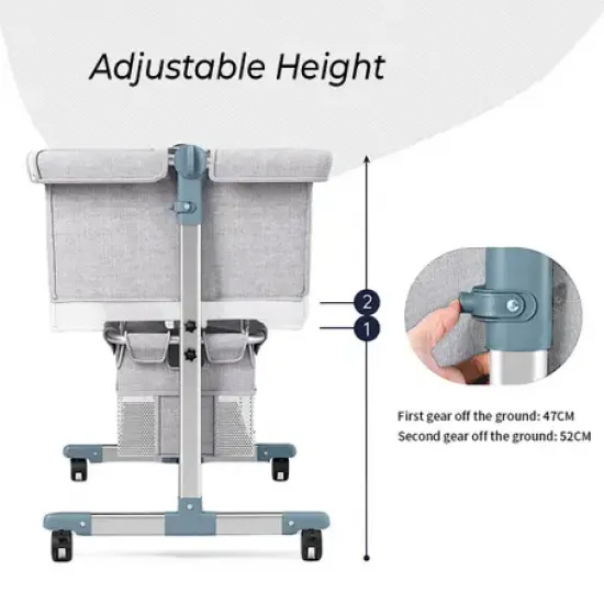 Teknum Bedside Crib - Grey