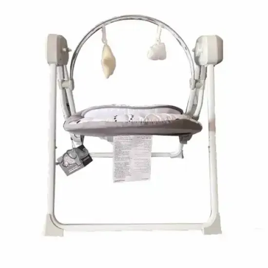 Elphybaby 2-In-1 Baby Swing With Timer And Music Light Gray