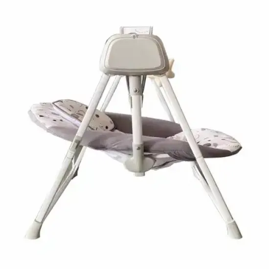 Elphybaby 2-In-1 Baby Swing With Timer And Music Light Gray