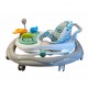 Baby walker with folding toys, blue color with comfortable seat