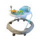 Baby walker with folding toys, blue color with comfortable seat