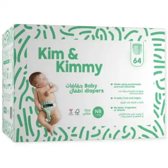 Kim & Kimmy Diapers New Born Mega Box 64 Diapers