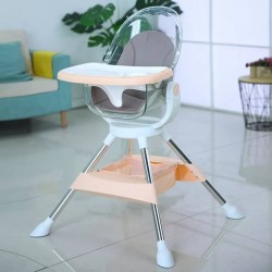 360° full swivel manual rotating baby dining chair with modern transparent design