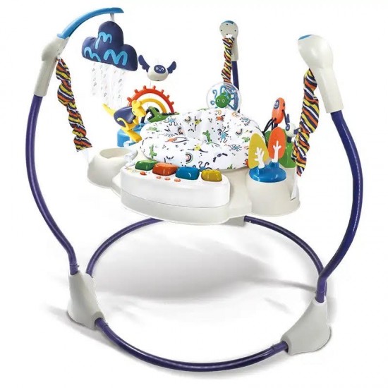 Baby bouncer with 360-degree rotatable padded seat