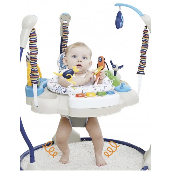 Baby bouncer with 360-degree rotatable padded seat