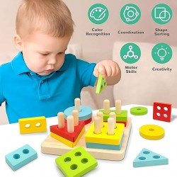 Educational wooden building games for children